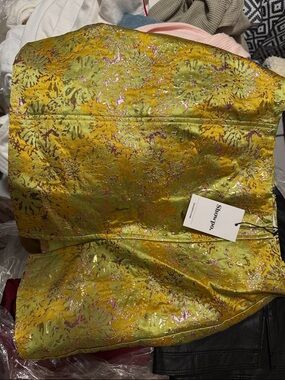 Showpo Metallic Lime-Gold mini skirt